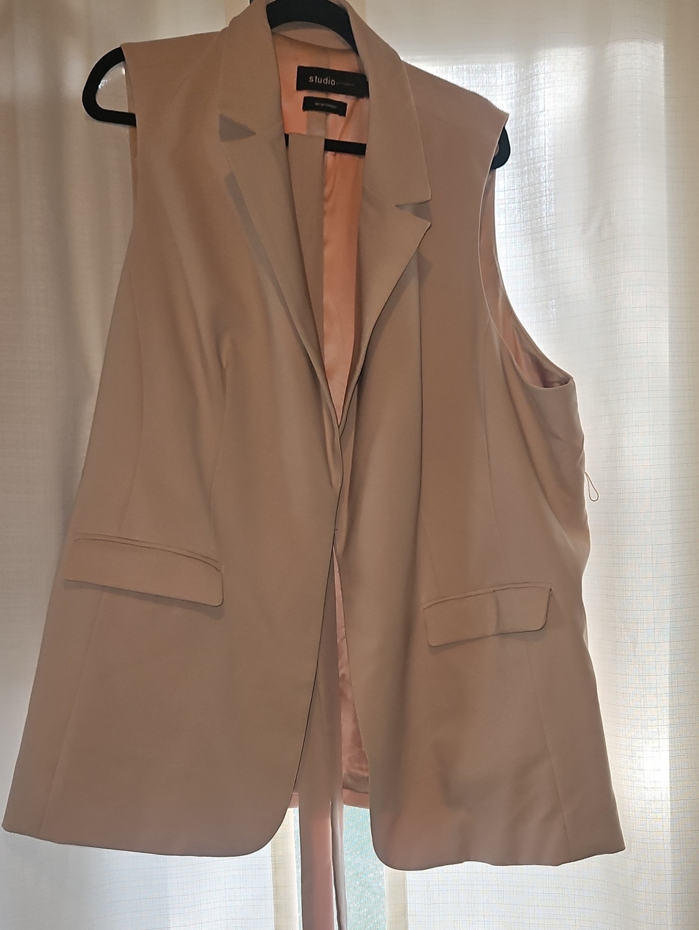 Torrid Studio Beige Sleeveless Blazer Vest